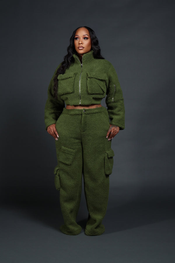 “TEDDY” Cargo Set -sage green